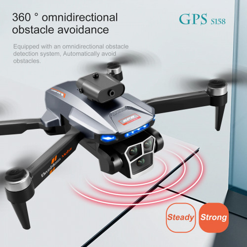 Drone S158 GPS Professional Drone 3000M 360° Obstacle Avoidance 4K Camera Dron 5G Brushless Motor Foldable Quadcopter Boy Toy
