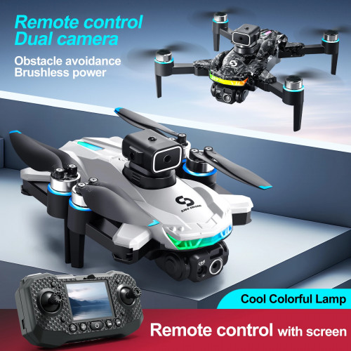 S160 Color LED Drone Professional 4K HD EIS Dual Camera with Screen Quadcopter Optical Flow Brushless Drone Toy