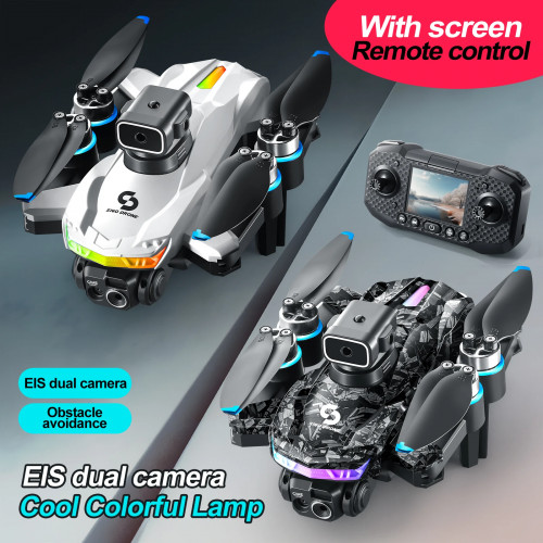 S160 Color LED Drone Professional 4K HD EIS Dual Camera with Screen Quadcopter Optical Flow Brushless Drone Toy