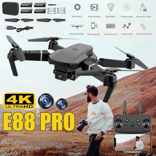 Lates 2024 New E88 Pro WIFI FPV Drone Wide Angle HD 4K Camera Height Hold RC Foldable Quadcopter Dron Helicopter Toys e88pro