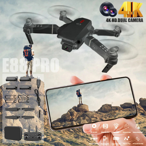 Lates 2024 New E88 Pro WIFI FPV Drone Wide Angle HD 4K Camera Height Hold RC Foldable Quadcopter Dron Helicopter Toys e88pro