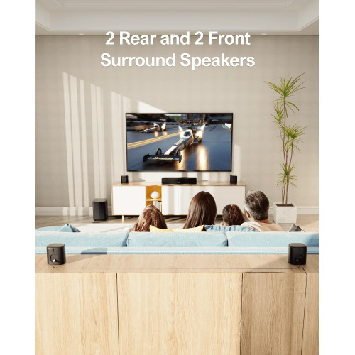 ULTIMEA 7.1 Channel Virtual Surround Soundbar,Home Theater TV Speakers ,Peak Power 330 Watts,Smart App Control, Aura A40, Black
