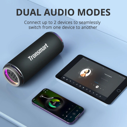 Tronsmart T7 Lite Bluetooth Speaker Enhanced Bass Portable Speaker with 24H Playtime, APP Control, IPX7 Waterproof for Camping