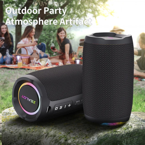ZEALOT-S49 Portable bluetooth speaker 360°Stereo Sound 20W IPX6 waterproof wireless bluetooth   5.0 Excellent Bass Performace