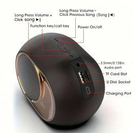 Portable Wireless Speaker Bluetooth Waterproof Speaker TWS Stereo Speaker 3D Bass Speaker with Hands Free Call Audio Accessories