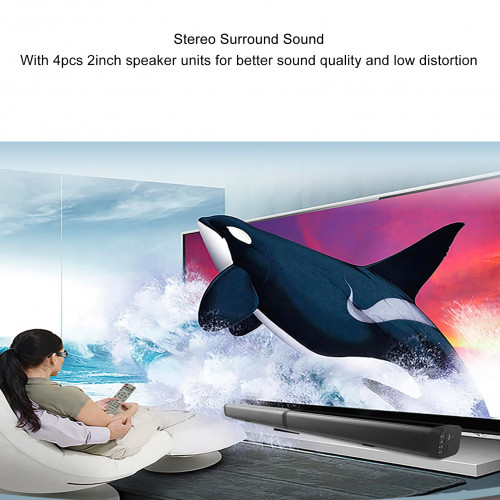 Remote Control Speaker 2 in 1 Separable Soundbar Bluetooth TV Speaker Wall Mounted with HD Multimedia Cable for Home Theater