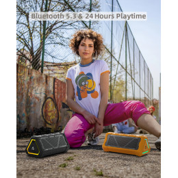 MLOVE P3 Outdoor Bluetooth Speaker, 40W Output Power Bluetooth 5.3 Speaker ,Stereo Sound IPX7 Waterproof,Micro SD Card,RGB Light