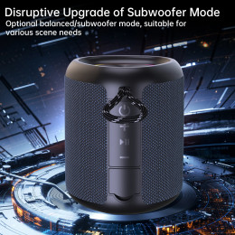 WISETIGER A46 Max Portable Bluetooth Speaker Balanced/Subwoofer Sound Box BT5.3 Outdoor Speaker with LED Light, TF Slot &AUX-IN