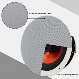 Herdio 6.5'' 2PCS Bluetooth Ceiling Speakers 320 Watt Flush Mount In Wall Amplifier Receiver Perfect For Indoor Home Bathroom
