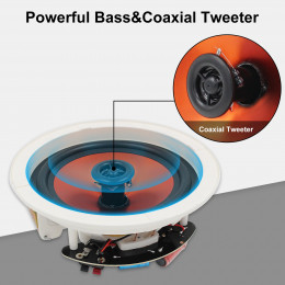 Herdio 6.5'' 2PCS Bluetooth Ceiling Speakers 320 Watt Flush Mount In Wall Amplifier Receiver Perfect For Indoor Home Bathroom