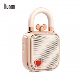 Divoom LoveLock Portable Bluetooth Speaker, Mini Cute Retro Stylish Design, 5W Sound Box, Ideal Gift for Girl PInk 2024 New 