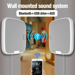 15W Unpunched Wall Mounted Bluetooth Speaker Sound System 3D Surround Sound Subwoofer Home Commercial Use with Remote Control 