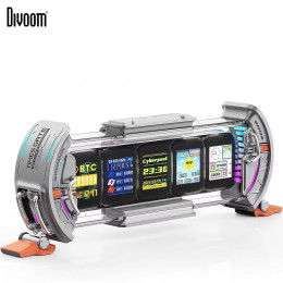 Divoom Times Gate Gaming Room Setup Digital Clock with Smart APP Control, WiFi Connect, RGB LED Display, Office Decor Cyberpunk 