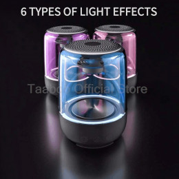 Wireless Bluetooth Speaker Desktop Portable Mini Subwoofer Glass Shell  Rechargeable LED Light Sound Box for Outdoor or Indoor 