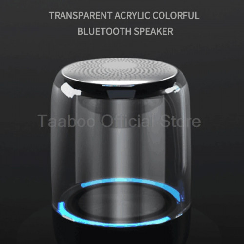 Wireless Bluetooth Speaker Desktop Portable Mini Subwoofer Glass Shell  Rechargeable LED Light Sound Box for Outdoor or Indoor