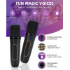 XIKCU High Power Karaoke Bluetooth Speaker Portable Stereo Surround Wireless Subwoofer with 2 Microphone Boombox Child Home Gift