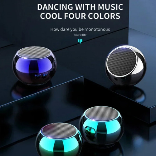 Wireless Bluetooth 5.3 Speaker Portable TWS Small Steel Gun Metal Heavy Subwoofer Outdoor Mini Bluetooth Stereo Speaker
