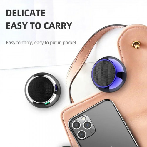Wireless Bluetooth 5.3 Speaker Portable TWS Small Steel Gun Metal Heavy Subwoofer Outdoor Mini Bluetooth Stereo Speaker