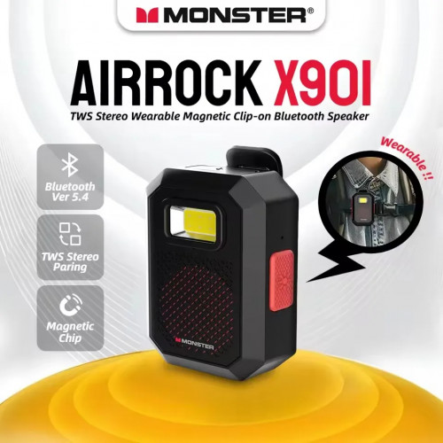 Monster X901 Wearable Portable Bluetooth Speaker TWS Stereo Pairing Wireless Portable Speaker