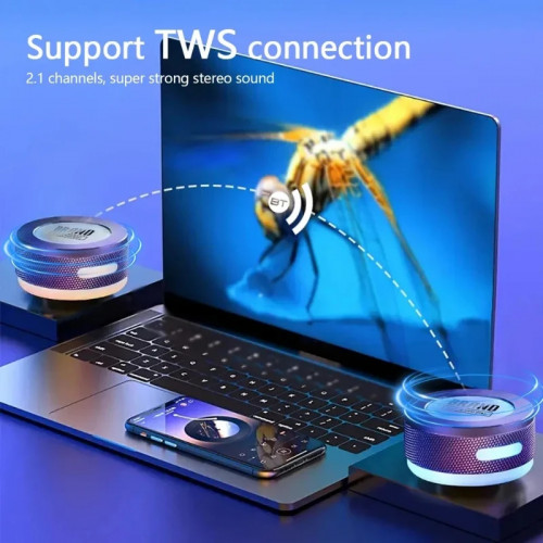 Bone Conduction Vibration Bluetooth Speaker Suction Cup&Magnetic Suction Surround Sound Music Box RGB Breathable Light MP3