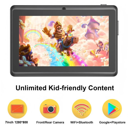 BDF-Q8 New 7 Inch Tablets Android 13, 4GB RAM 64GB ROM, 1TB Expand, WiFi, 4000mAh Battery,Dual Camera, Google Learning Tablet PC