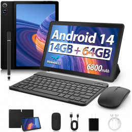11 Inch Android Tablet 14GB+64GB Octa-Core 6800mAh Widevine L1 8 in 1 with Keyboard Mouse Protective Case Stylus Headset Charger 