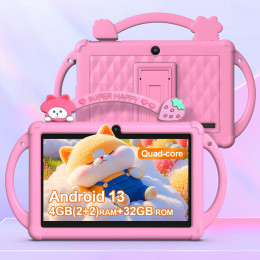 7-inch Android 13 children's tablet, 5G WiFi tablet, quad-core processor, 4GB (2g+2g-memory expansion) RAM+32GB ROM, with parent