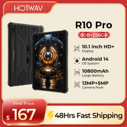 2025 HOTWAV R10 Pro Rugged tablet android 14 10.1'' HD+10800mAh battery PC 5MP+13MP Camera 8GB+256GB  8-core OTG Charging Tablet 