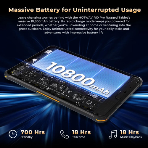 2025 HOTWAV R10 Pro Rugged tablet android 14 10.1'' HD+10800mAh battery PC 5MP+13MP Camera 8GB+256GB  8-core OTG Charging Tablet