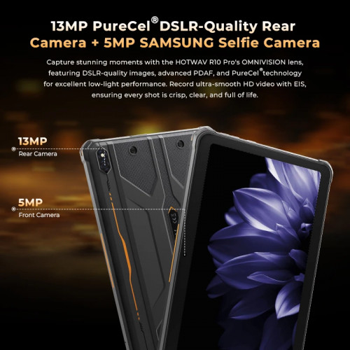 2025 HOTWAV R10 Pro Rugged tablet android 14 10.1'' HD+10800mAh battery PC 5MP+13MP Camera 8GB+256GB  8-core OTG Charging Tablet