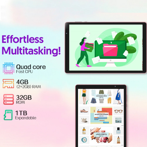 10-inch Android tablet, quad-core processor, 4(2+2) GB RAM, 32GB ROM, Bluetooth, WiFi, 6000mAh battery