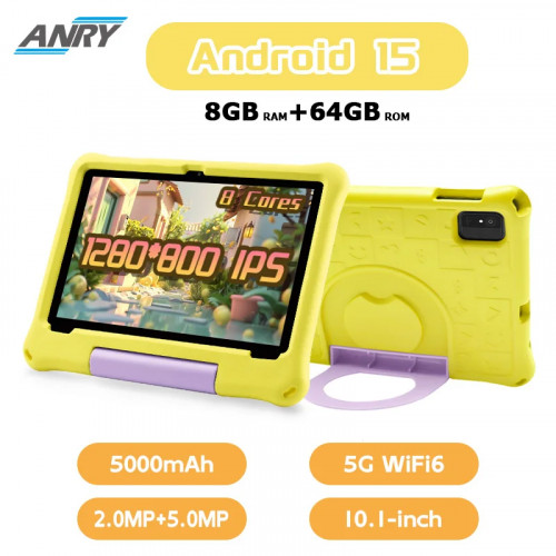 10.1 inch Android 15 Kids Tablet 8GB(4+4 Expand) RAM 64GB ROM 5000Mah Octa-core Educational Children's Tablets WIFI Ipad PC