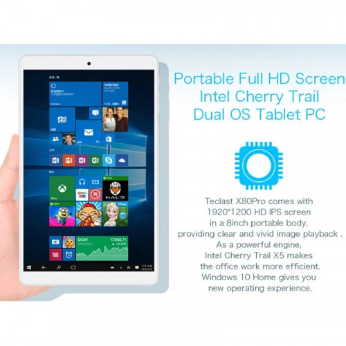 X80 8 INCH Dual OS Android 5.1+ Windows 10 Mini Tablet PC 2GB RAM 32GB ROM 1920 x 1200 IPS CPU Z8350 WIFI Quad Core Office Work
