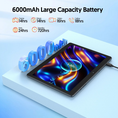 BAKEN Android tablet 10.1 inches, quad-core processor, 4(2+2)GB+64GB, 1TB expandable memory (need to be purchased separately)