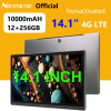 Nenmone Mpad14 14.1 Inch Tablet Android 12 12GB+256GB 1920*1080 4G Phone Call Tablet 14inch Bluetooth 5G WiFi Pad 10000mAh 16MP
