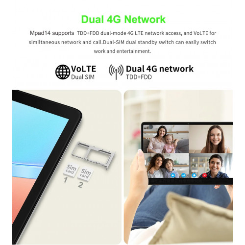 Nenmone Mpad14 14.1 Inch Tablet Android 12 12GB+256GB 1920*1080 4G Phone Call Tablet 14inch Bluetooth 5G WiFi Pad 10000mAh 16MP