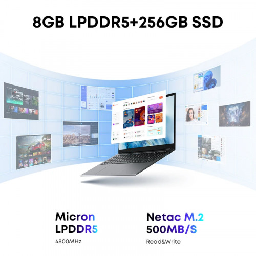 CHUWI GemiBook Plus Laptop 15.6" Intel N150/N100 Graphics for 12th Gen 1920*1080P 16GB RAM 512GB SSD With Cooling Fan Windows 11