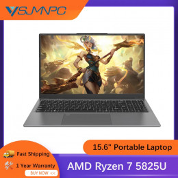 YSJMNPC New AMD Ryzen 7 5825U Laptop 15.6Inch IPS Screen Gaming Laptop 2*DDR4 MAX 64GB 2*SSD Windows11 Fingerprint Notebook WIFI 