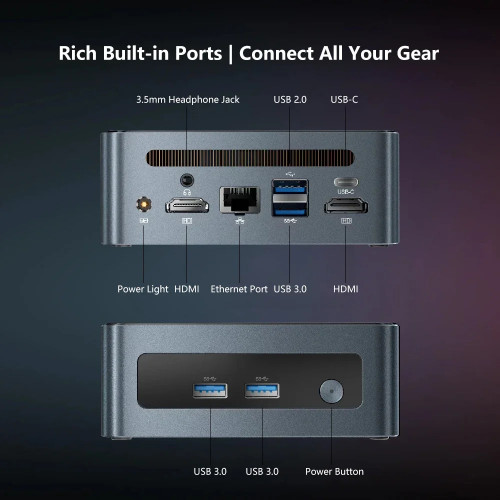 Mini PC AMD Ryzen 5 3550H mini pc Computer DDR4 16GB RAM 512GB ROM Low Power Support Windows 11 WIFI6E BT5.3 Desktop Computer