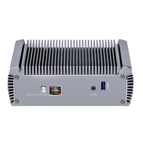 Fanless AMD Mini Gaming PC FU02 Ryzen 7 7730U 5825U Mini Computer Windows 11 Dual LAN Firewall Router 2*HDMI2.0 NVMe DDR4 WiFi6