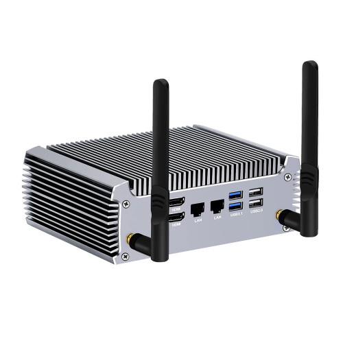 Fanless AMD Mini Gaming PC FU02 Ryzen 7 7730U 5825U Mini Computer Windows 11 Dual LAN Firewall Router 2*HDMI2.0 NVMe DDR4 WiFi6