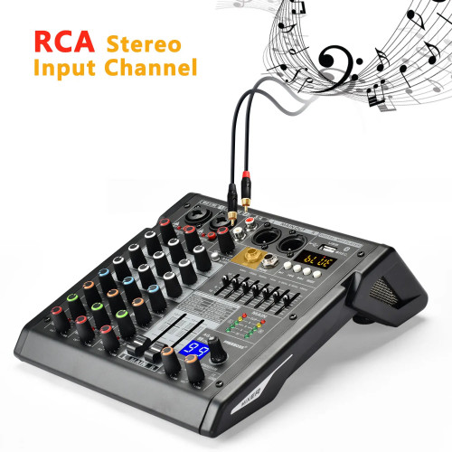 Freeboss 4 Channel Mixing Console 99 DSP Effect USB Play PC Record Bluetooth Audio Sound Mixer Home Party 48V Mix Table  AG-AT4