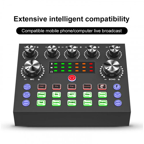 Likheung V8 V8S Audio Mixer USB External Headset Microphone Webcast Personal Live Broadcast Sound Card For Phone Computer