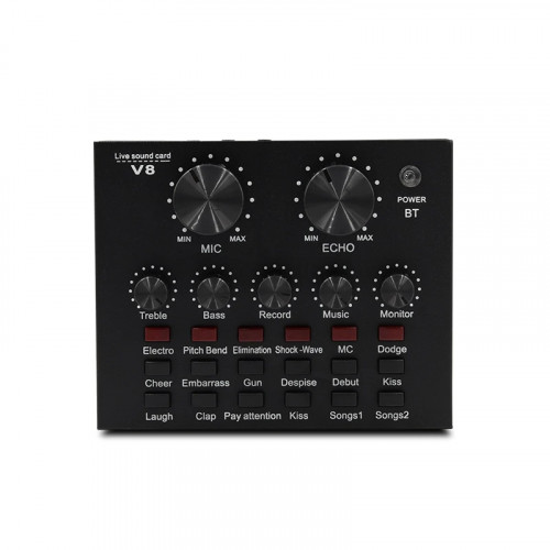 Likheung V8 V8S Audio Mixer USB External Headset Microphone Webcast Personal Live Broadcast Sound Card For Phone Computer