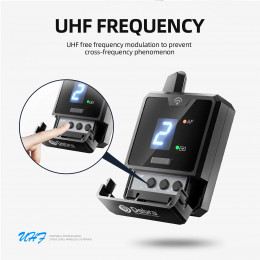 Debra ER-MINI Wireless In-Ear Monitor System, Rechargeable Portable Audio Monitors, UHF Free FM for Bands, Small Concerts - 44