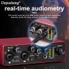 Professional Sound Card Depusheng MK22P USB Audio Interface 48v Phantom Power Supply for Live Studio Streaming Podcasts