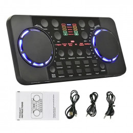 V300 Pro Bluetooth Mini Audio Mixer Sound Card Portable Board DJ 16 Digital Effects Noise Reduction Console USB Record Singing 