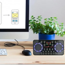 V300 Pro Bluetooth Mini Audio Mixer Sound Card Portable Board DJ 16 Digital Effects Noise Reduction Console USB Record Singing
