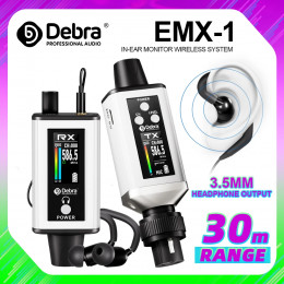 Debra Audio UHF IEM EMX-1 Wireless Monitoring System Portable Rechargeable with 16 Adjustable Frequency On The Screen 