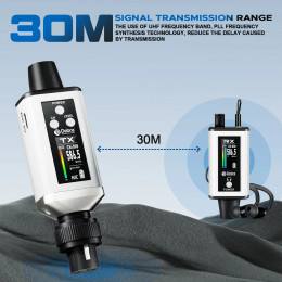 Debra Audio UHF IEM EMX-1 Wireless Monitoring System Portable Rechargeable with 16 Adjustable Frequency On The Screen